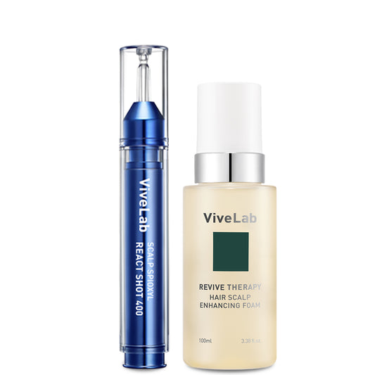 ViveLab Intensive Scalp Care Set – 220,000 Spioxyl™ 400 Shot Scalp Ampoule & Hair Enhancing Foam | Revitalizes Scalp and Strengthens Hair for a Fuller, Healthier Look