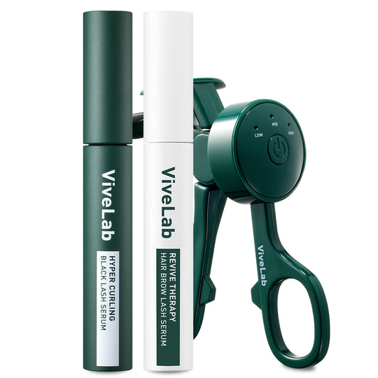 ViveLab All-Day Lash Lift & Care Kit — Tinted Black Lash Serum + Heated Lash Curler + Night Lash Serum