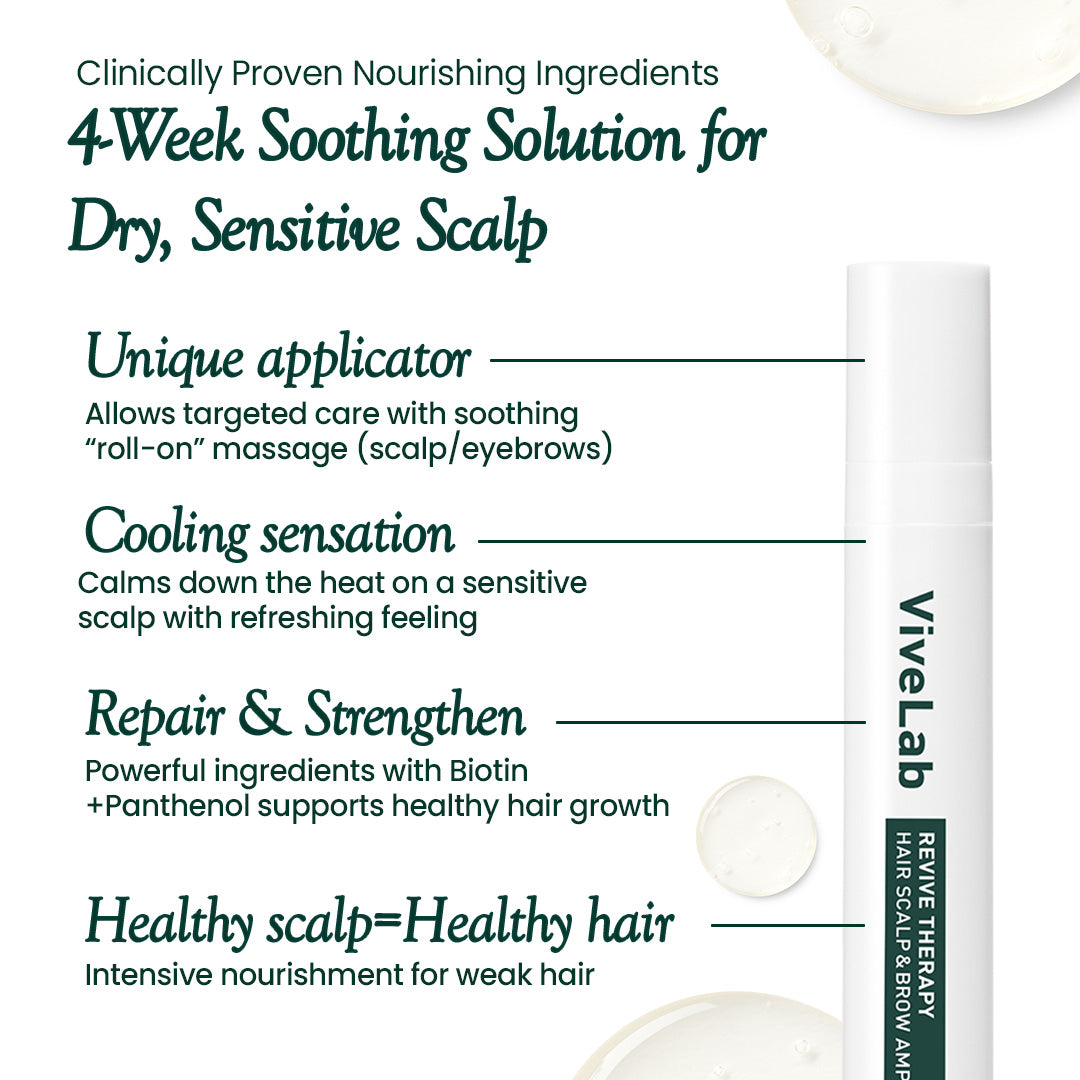 Vivelab Scalp & Hair Serum for Thinning Hair (15ml) – Clinically Tested, Nourishing Formula with Biotin & Peptides for a Healthy Scalp & Fuller-Looking Hair - ViveLab