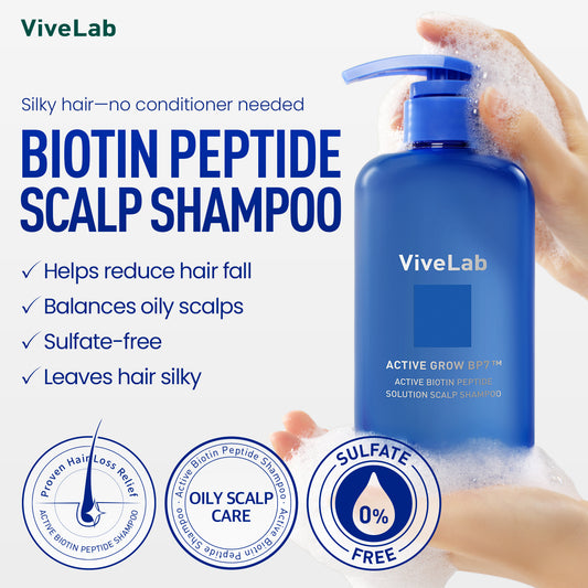 Biotin & Peptide Solution Shampoo for Scalp Care – Strengthens Hair, Reduces Thinning & Nourishes Roots | Sulfate-Free & Suitable for All Hair Types (17 oz)