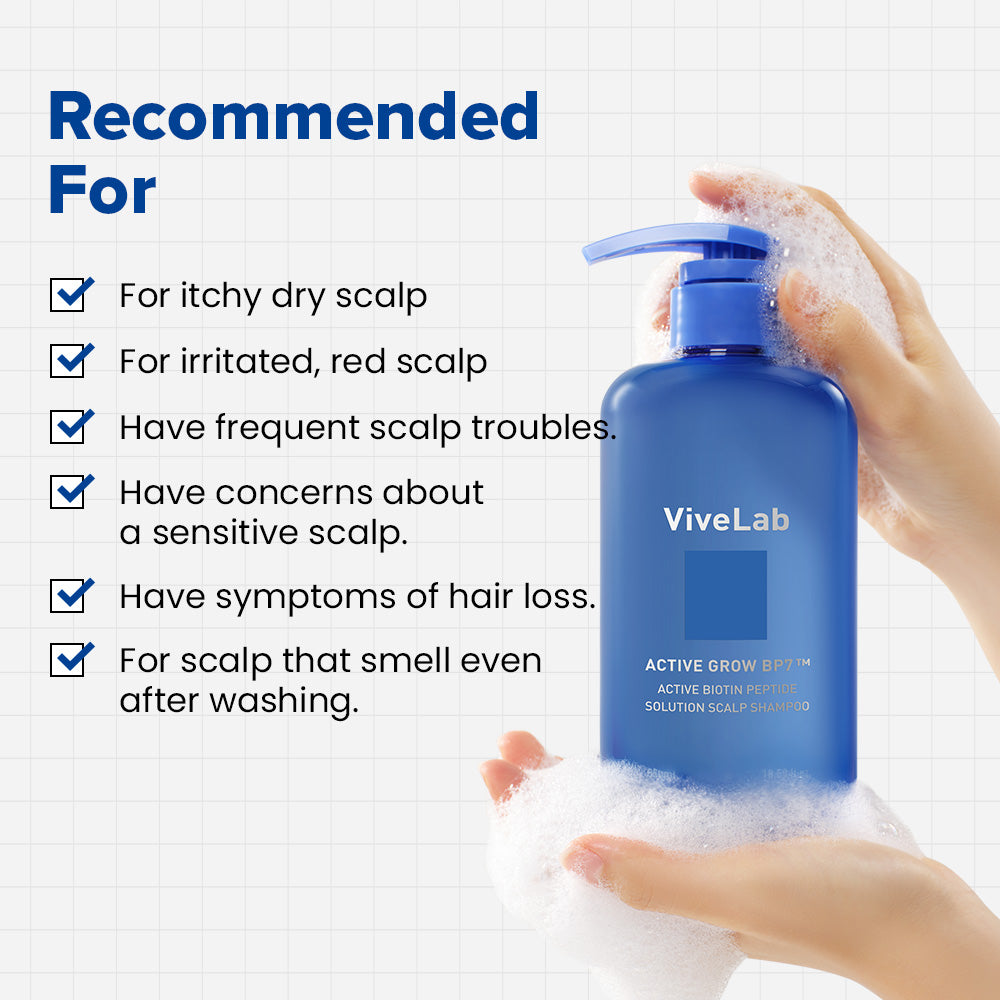 Biotin & Peptide Solution Shampoo for Scalp Care – Strengthens Hair, Reduces Thinning & Nourishes Roots | Sulfate-Free & Suitable for All Hair Types (17 oz) - ViveLab