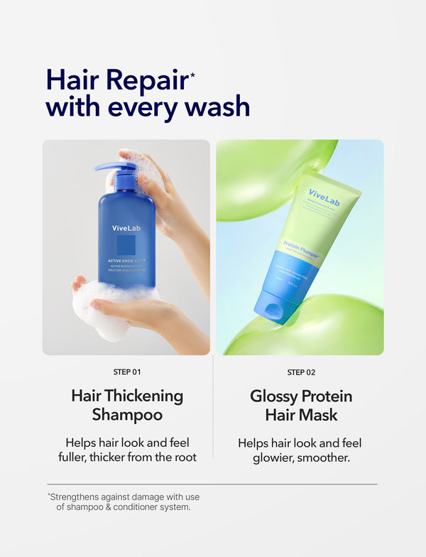 Biotin Peptide Shampoo and Protein Plumping Hair Mask Set